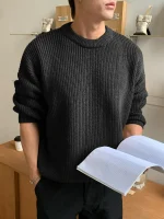 Свитер мужской свободного кроя чёрный — Диагональ — изображение 11
