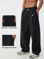 Спортивные брюки мужские прямого кроя Чёрные — Диагональ — изображение 12