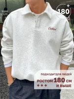Худи мужское свободного кроя светло-серое — размеры до 8XL Диагональ — изображение 4