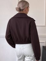 Куртка женская свободного кроя бордовая — Диагональ — изображение 6
