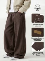 Брюки мужские широкого кроя Коричневые — Диагональ — изображение 5