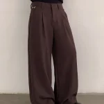 Классические брюки мужские широкого кроя Красно-коричневые — Диагональ