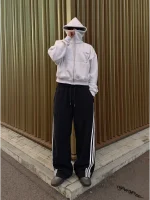 Спортивные брюки мужские широкого кроя Чёрные — Диагональ — изображение 9