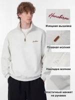 Худи мужское свободного кроя светло-серое — Диагональ — изображение 3