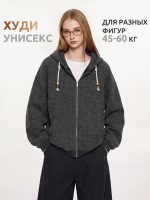 Худи мужское оверсайз чёрное — Диагональ
